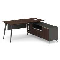 luxury wooden office desk with side cabinet