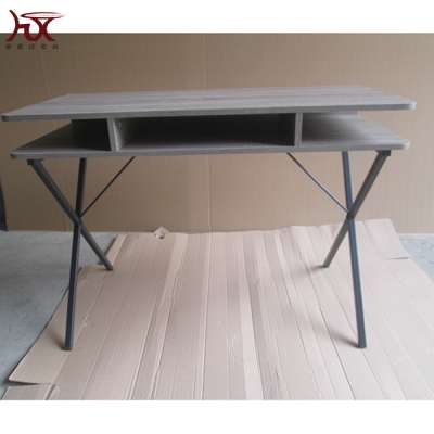 X shape steel/metal withStorage space square table/desk