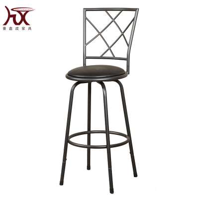 Adjustable Metal Fabric Bar Stool Swivel With Back Rest