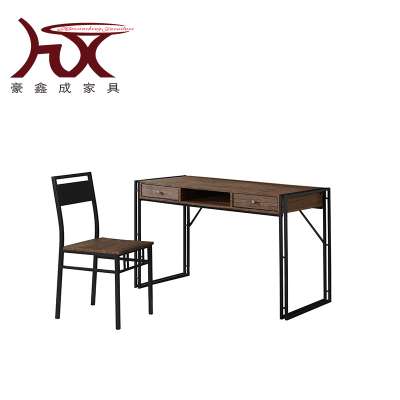 steel/metal square table/desk  with drawer and chair