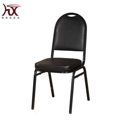 Wholesale metal frame stackable dining chairs with padded seat chair