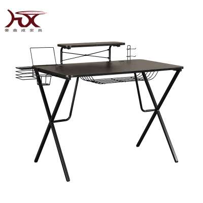 steel/metal square table/desk  with shelf and CD rack