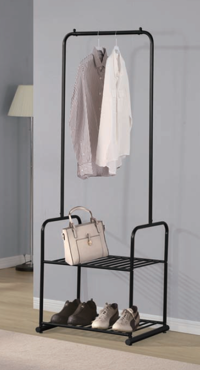 Coat rack with meshes shoe storage